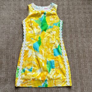Lilly Pulitzer Yellow and Blue Floral Dress